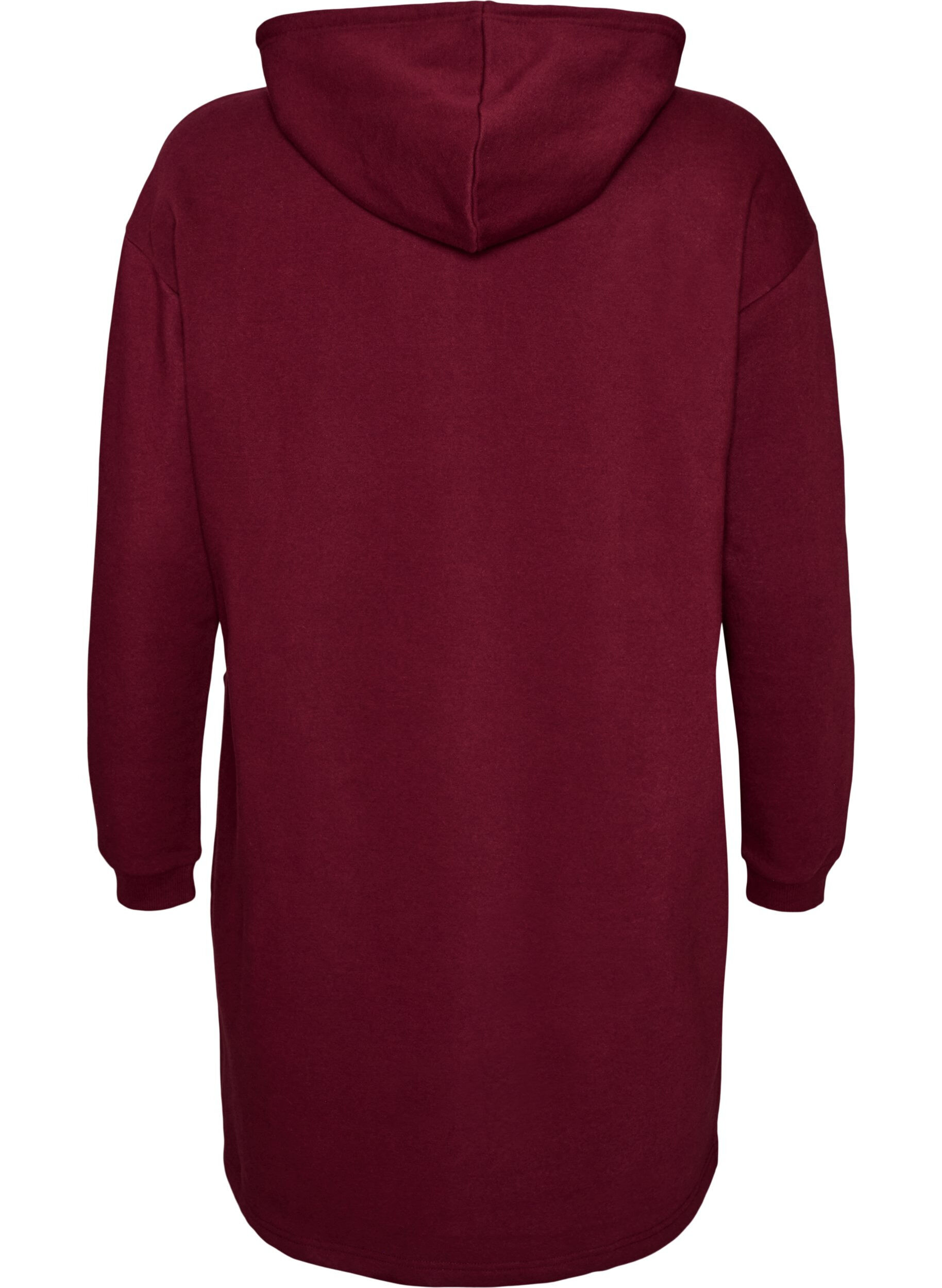 ZizzifashionLong hooded cardigan with zipper, Red, Packshot image number 1