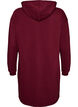 Long hooded cardigan with zipper, Red, Packshot image number 1
