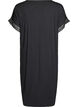 Viscose nightgown with short sleeves and lace trim, Black, Packshot image number 1
