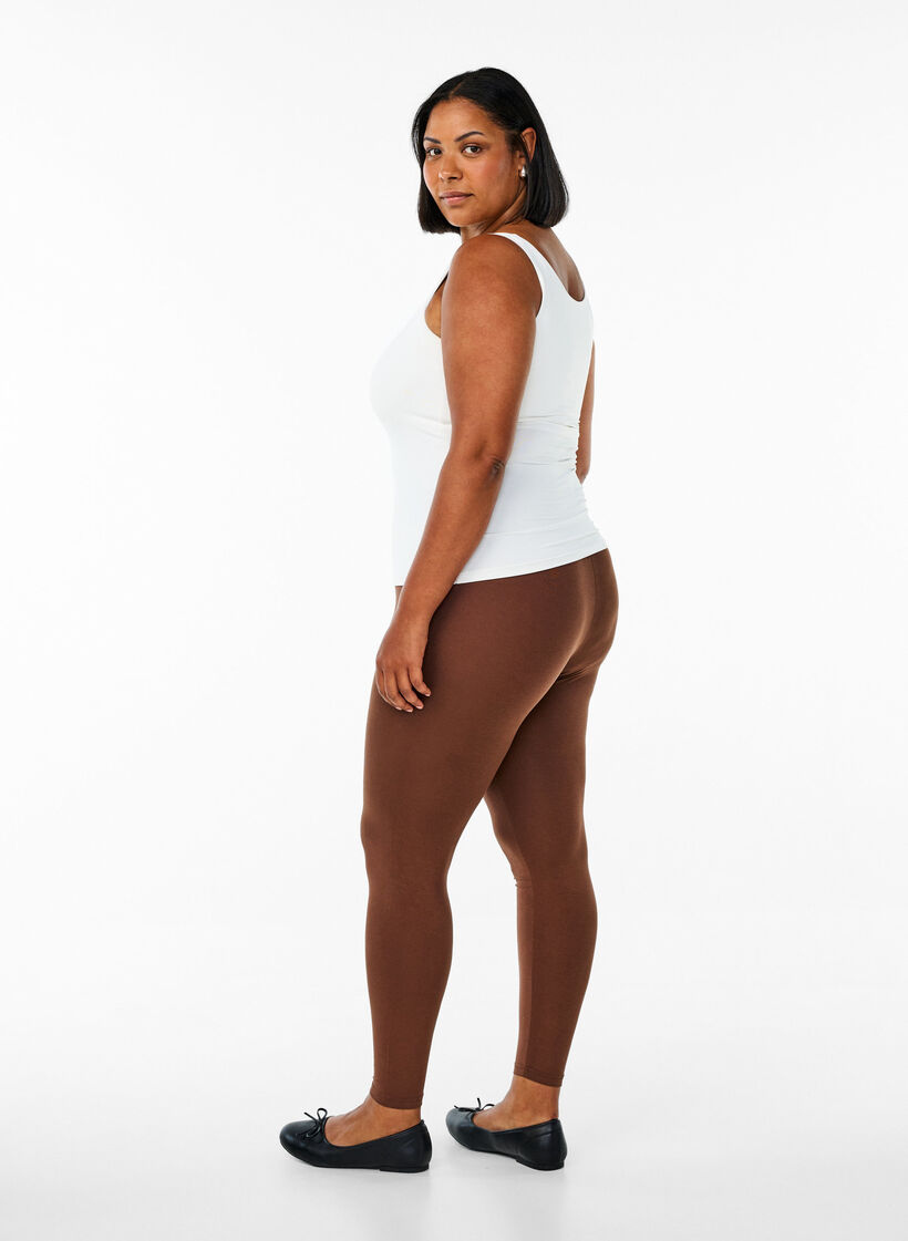 Basic leggings in viscose, Brown, Model image number 2