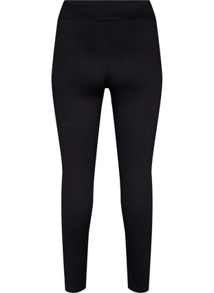 Leggings with stretch and ribbed structure, Black, Packshot image number 1