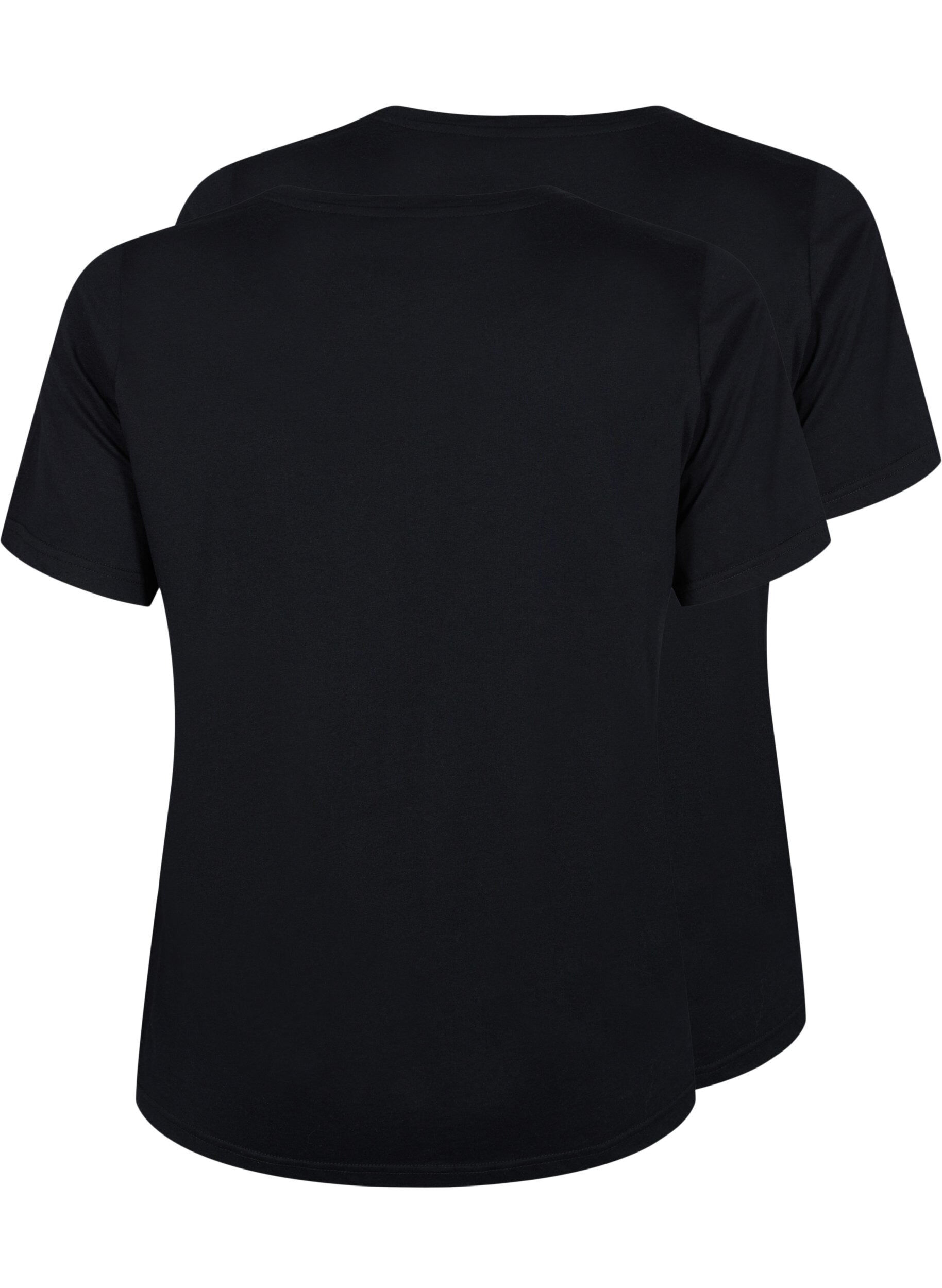 Zizzifashion FLASH - 2-pack round neck t-shirts, Black/Black, Packshot image number 1