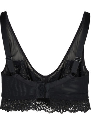 Figa underwired bra with lace and mesh, Black, Packshot image number 1
