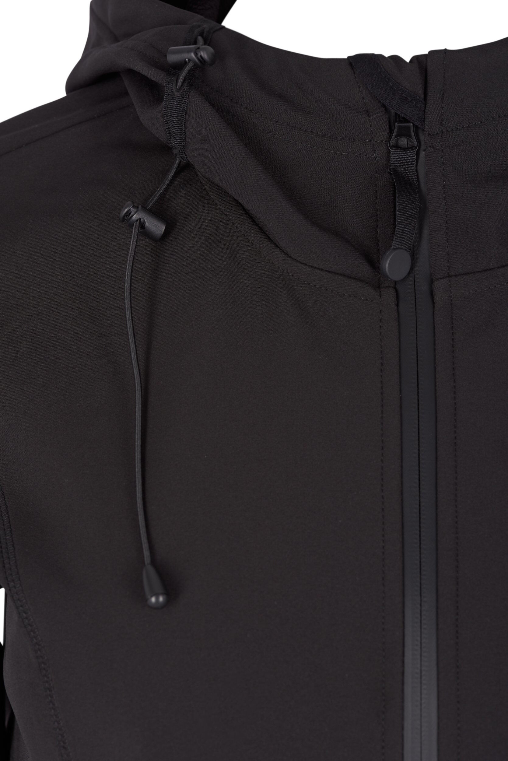 Zizzifashion Short, hooded softshell jacket, Black, Packshot image number 2