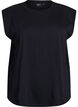 Sleeveless jersey blouse with shoulder pads, Black, Packshot image number 0