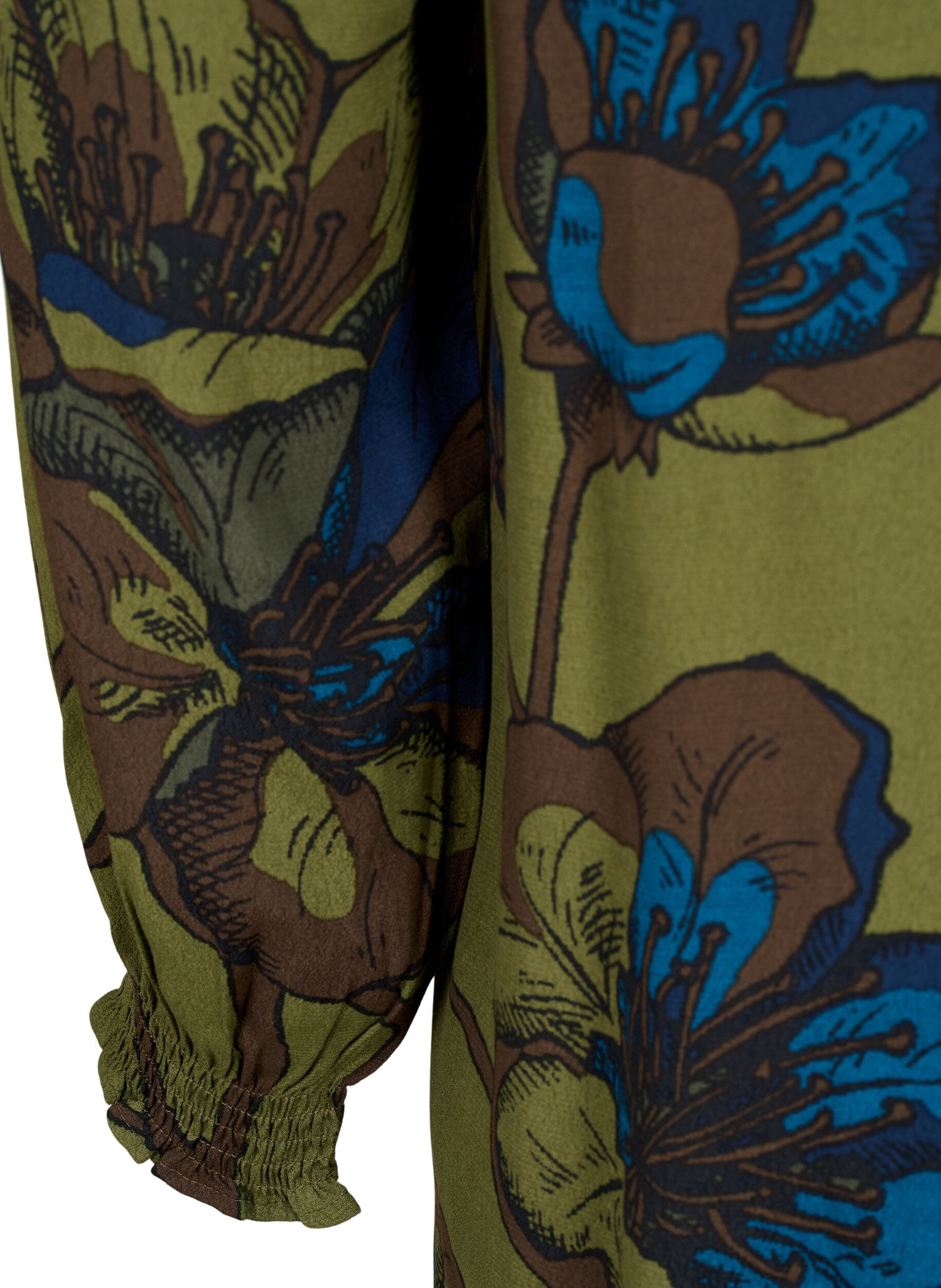 ZizzifashionPrinted viscose dress, Green, Packshot image number 3