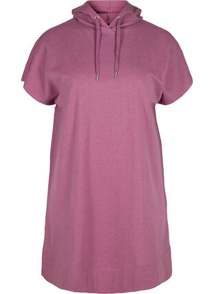 Long sweatshirt with short sleeves, Grape Nectar Melange, Packshot image number 0