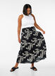 Viscose maxi skirt with smocking, Black, Model image number 2