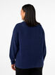 Knitted blouse with v-neck and long sleeves, Naval A. Black Mel., Model image number 1