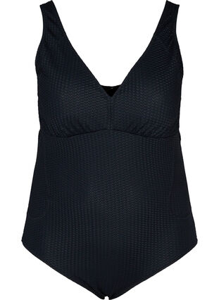 Swimsuit with texture, Black, Packshot image number 0