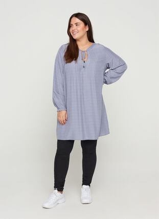Long-sleeved tunic with tie detail, Silver Bullet, Model image number 2