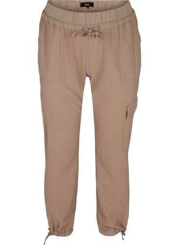 Loose cargo trousers in cotton, Fungi, Packshot image number 0