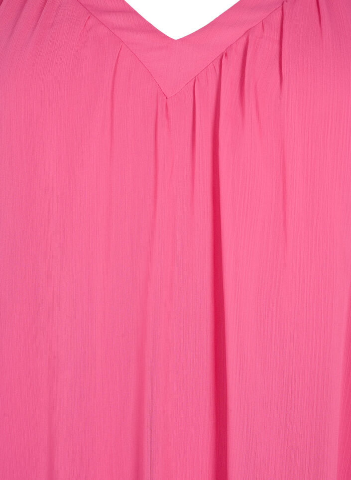  Plain top with batwing sleeves and V-neck, Shocking Pink, Packshot image number 2