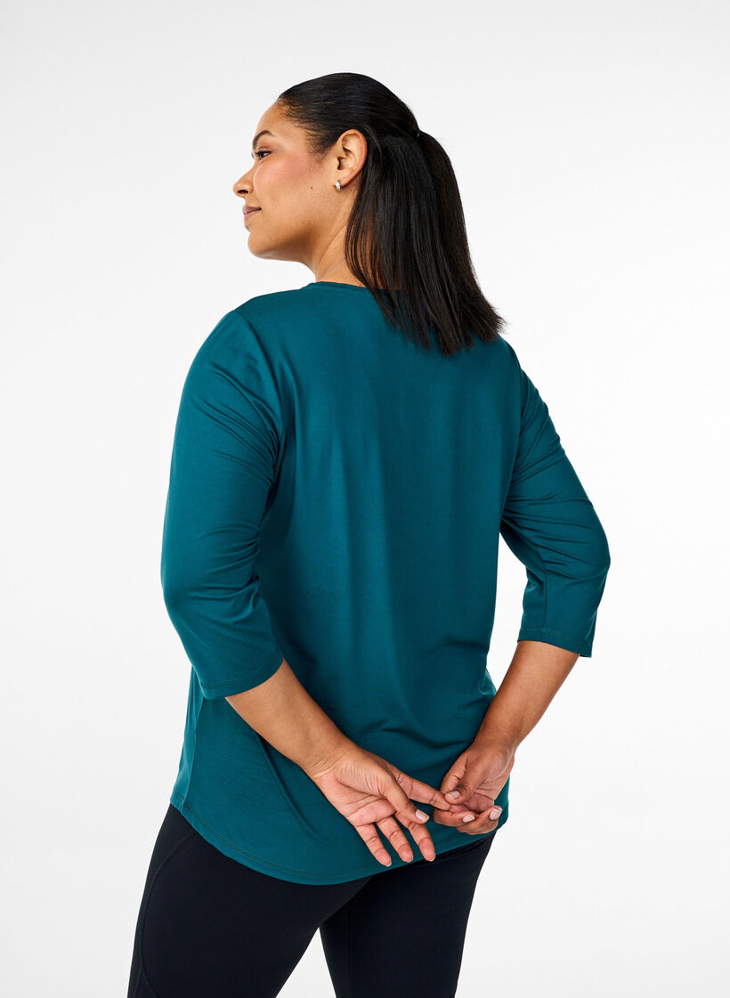 Sports top with 3/4 sleeves, Green, Model image number 2