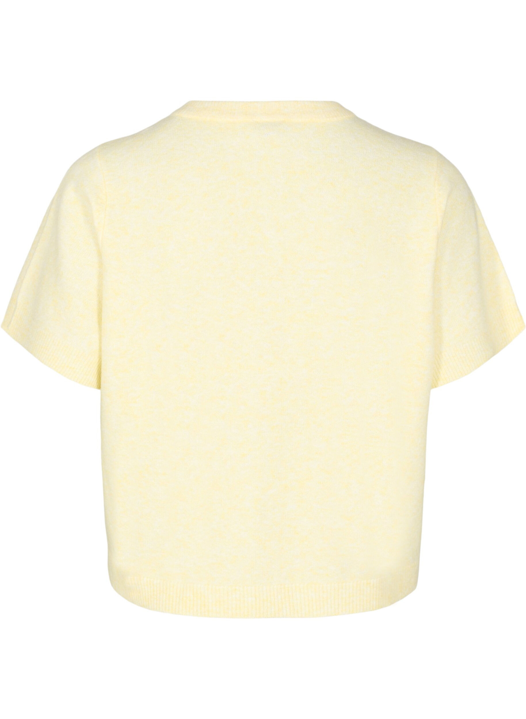 Zizzifashion Knitwear cardigan with short sleeves, Yellow, Packshot image number 1