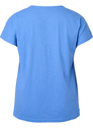 Cotton t-shirt with leaf print, Ultramarine C Leaf, Packshot image number 1