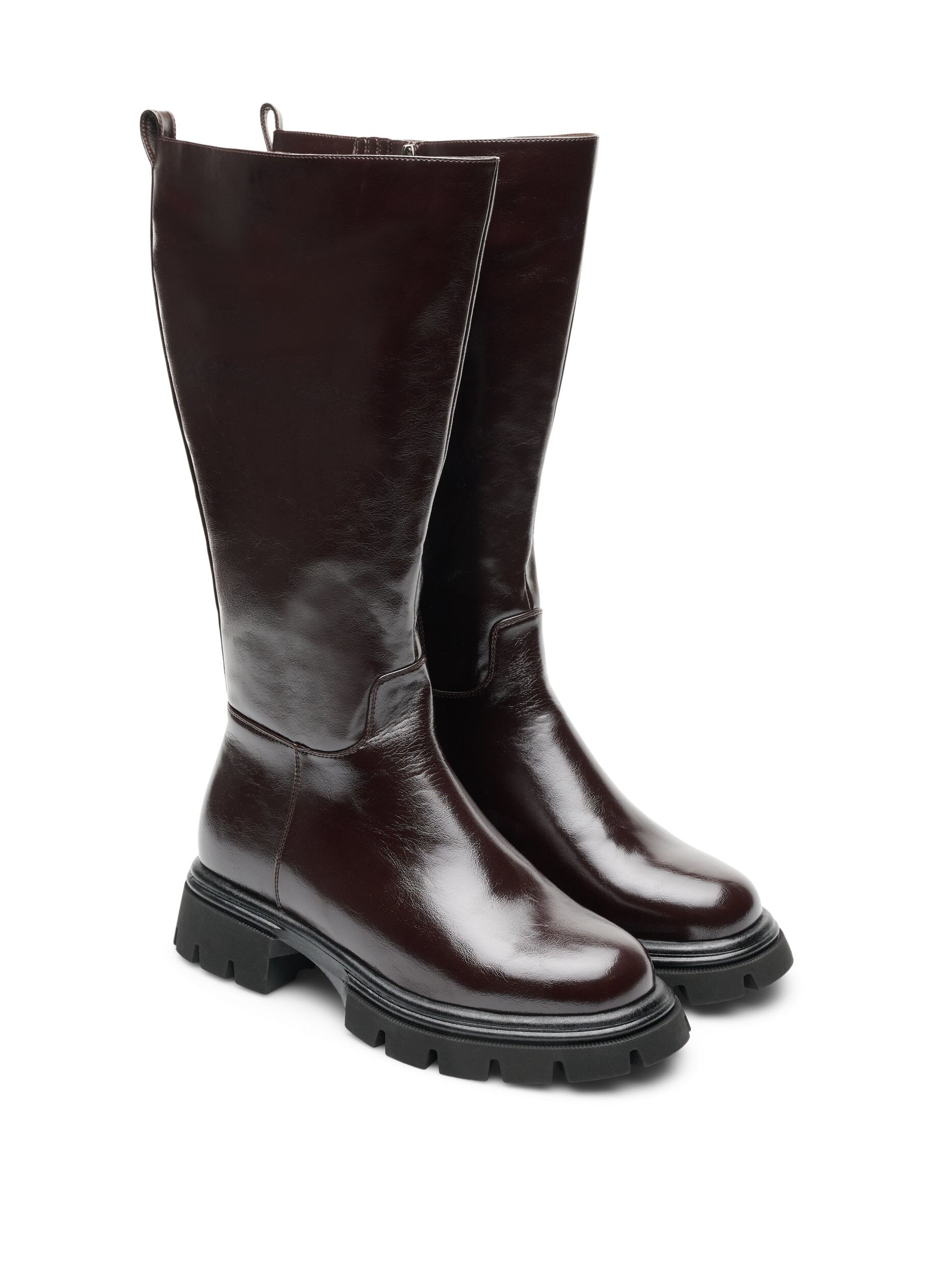ZizzifashionTall boot with a lightly crackled look, Brown, Packshot image number 1