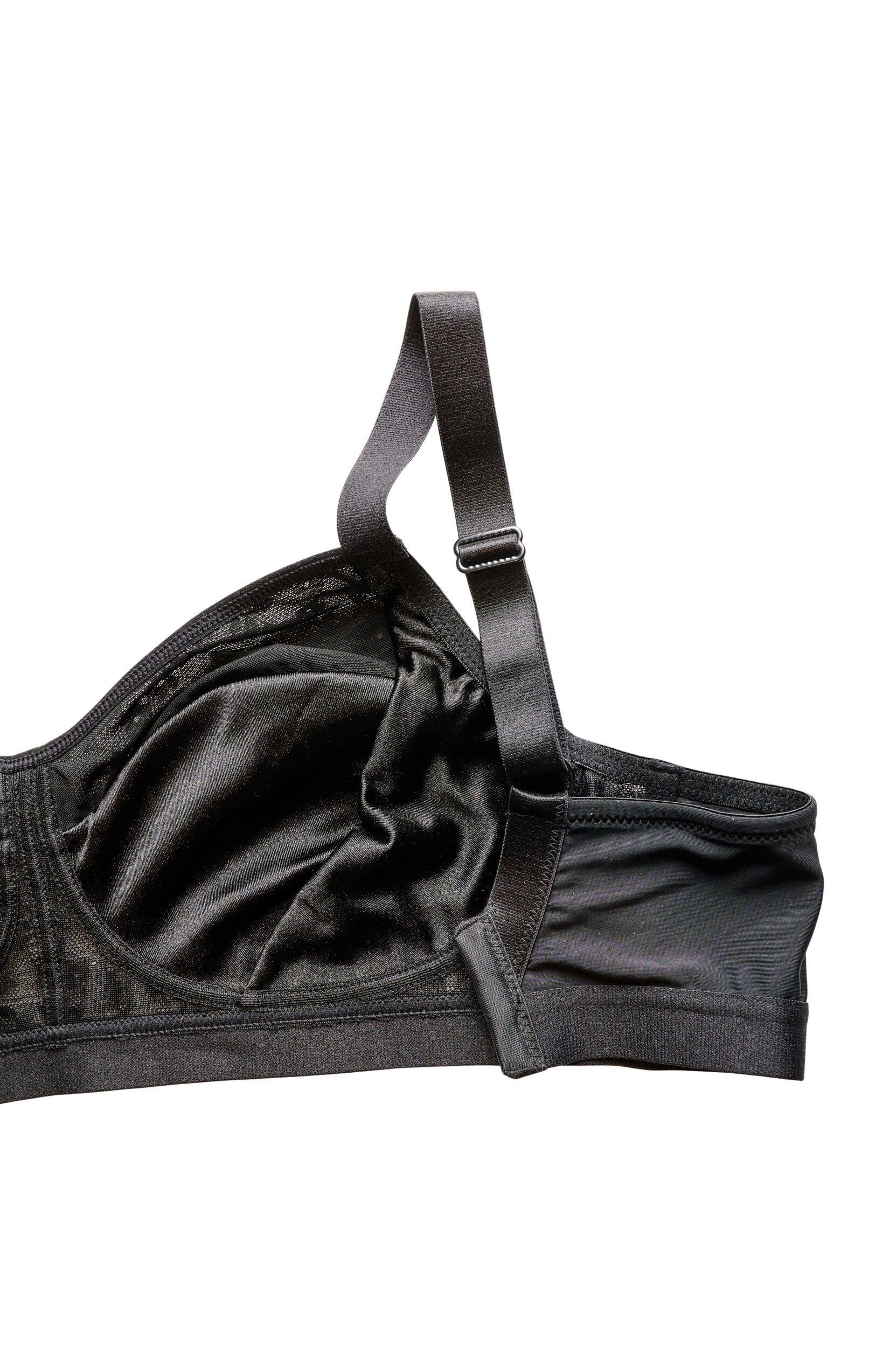 Zizzifashion Wire-free bra with lace, Black, Packshot image number 3