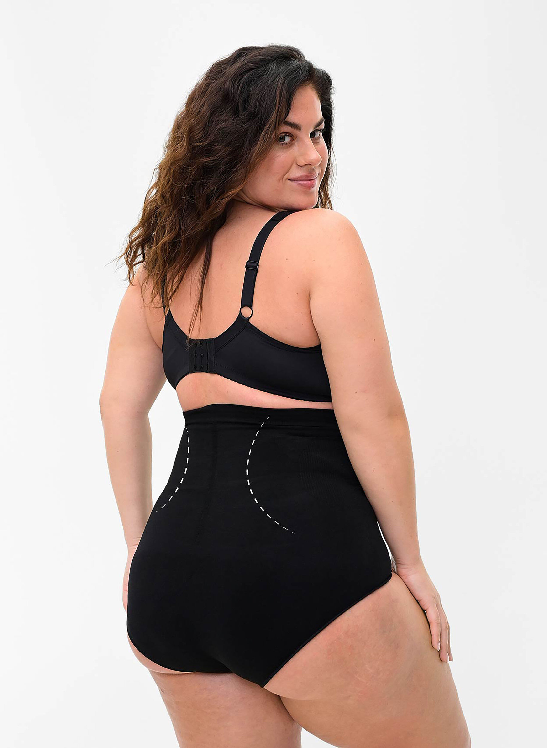 ZizzifashionHigh waisted shapewear underwear, Black, Model image number 1