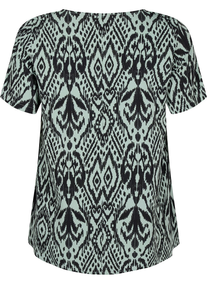 FLASH - Blouse with short sleeves and print, Green Bay Ehnic, Packshot image number 1