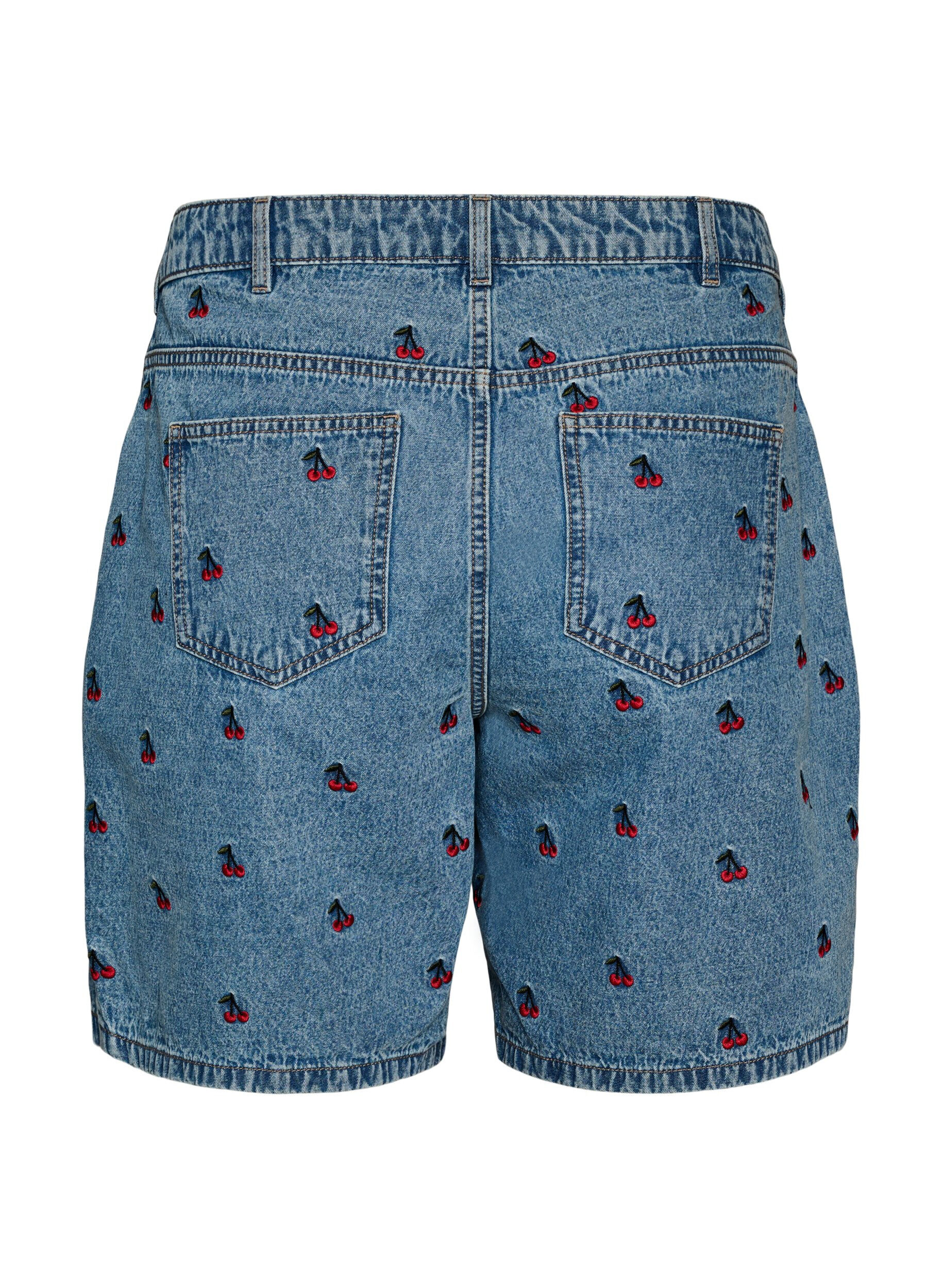 Zizzifashion Embroidered denim shorts, Light Blue, Packshot image number 1
