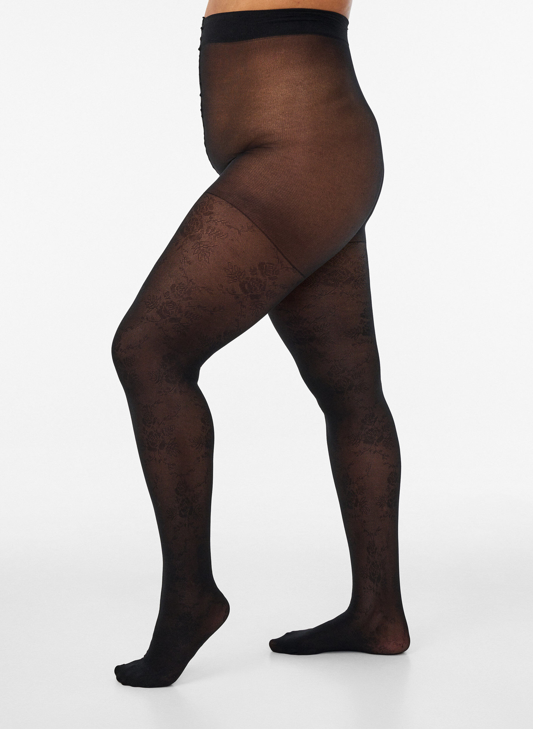 Floral pattern 30 denier tights