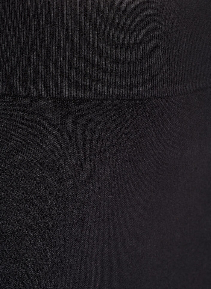 Short knit skirt with a wide waistband, Black, Packshot image number 2