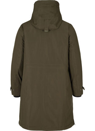 Waterproof winter jacket with a hood and pockets, Forest Night, Packshot image number 1