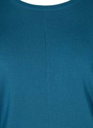 Knitted jumper with round neckline, Petrol, Packshot image number 2