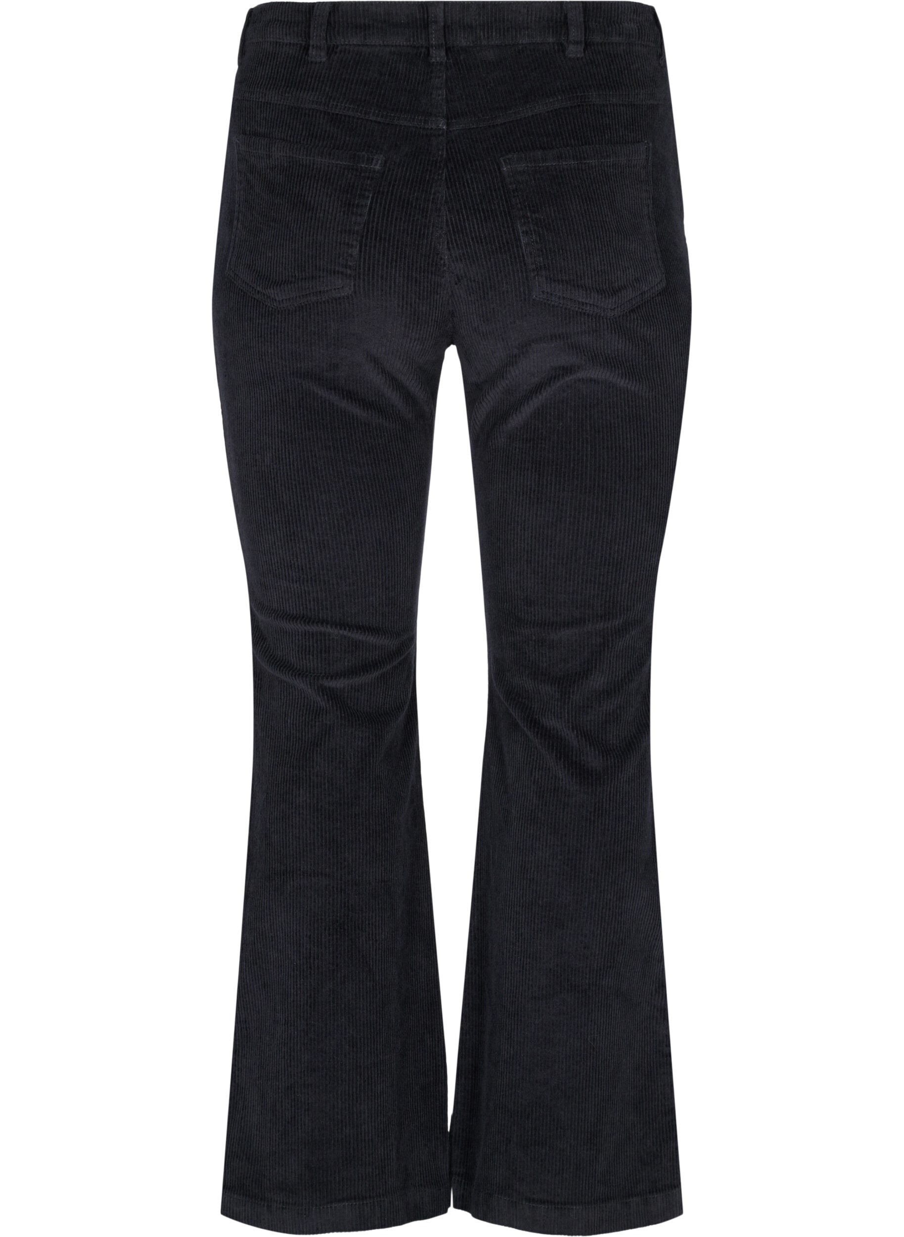 Zizzifashion Velvet trousers with bootcut, Black, Packshot image number 1