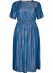 Midi dress in a denim look with an elasticated waist, Blue, Packshot image number 0