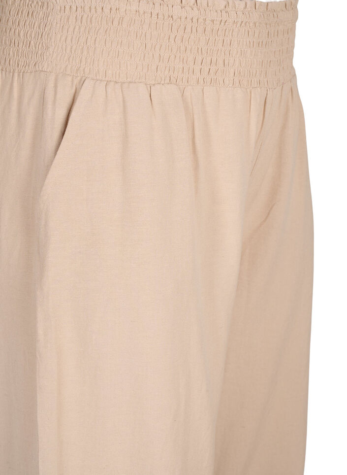 Smock pants with linen, Beige, Packshot image number 2