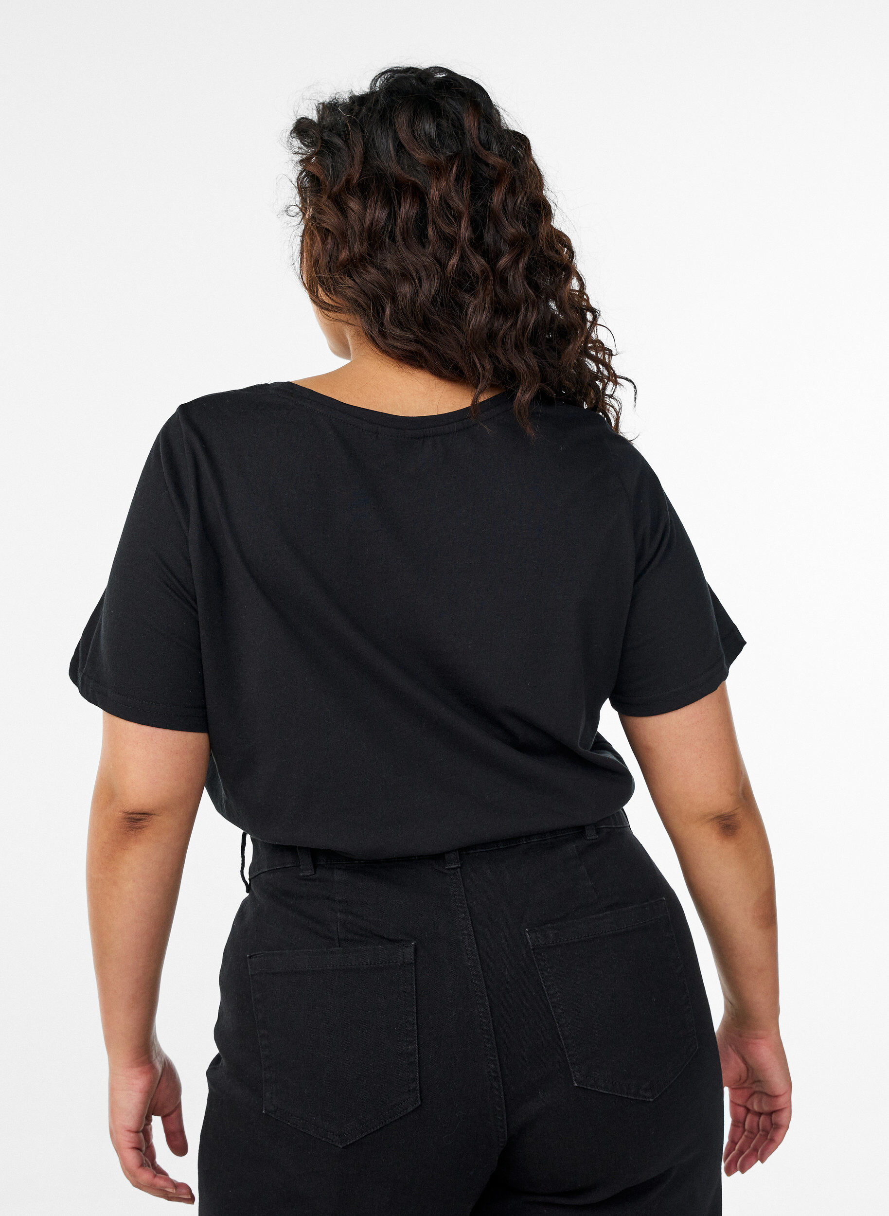 Zizzifashion T-shirt with motif, Black, Model image number 2