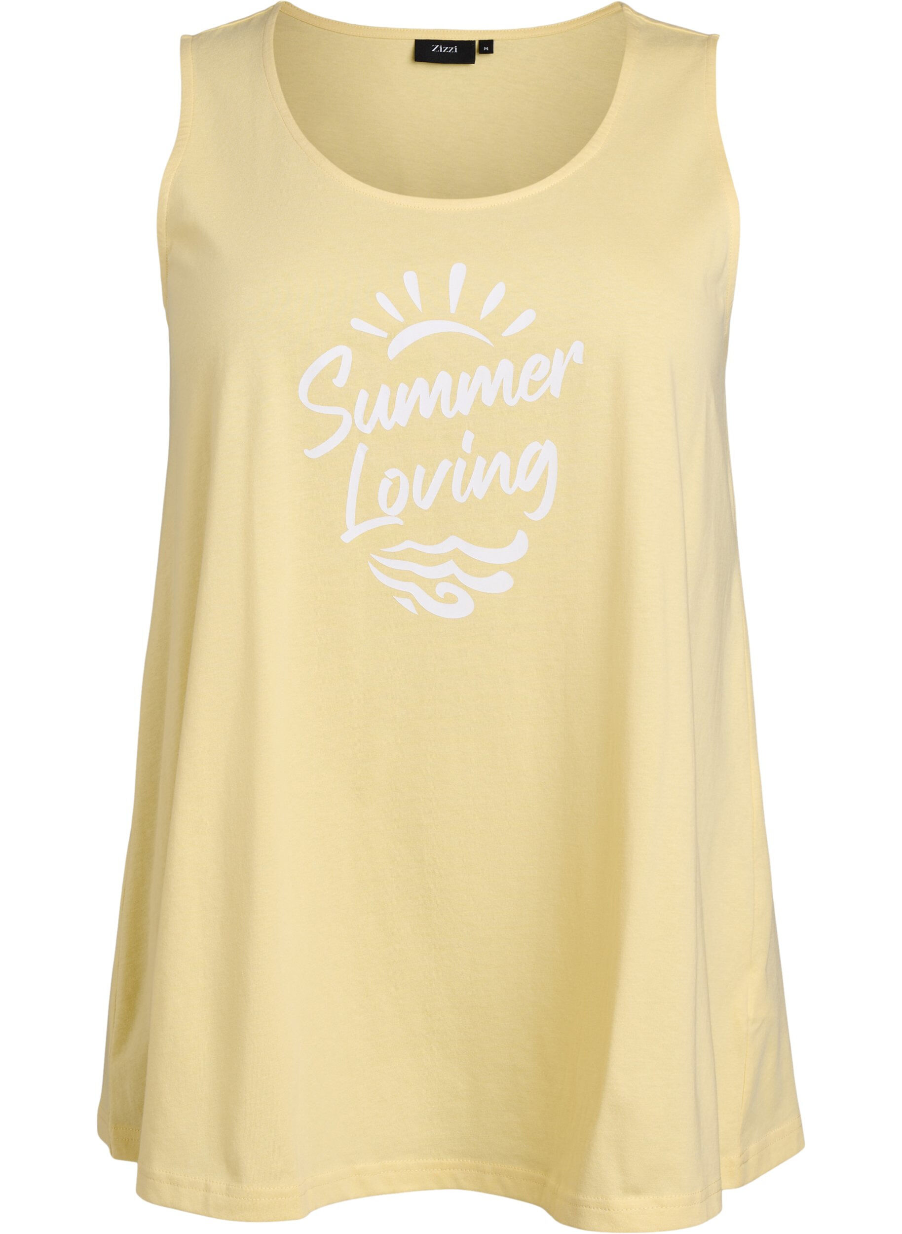 Zizzifashion Cotton top with a-shape, Yellow, Packshot image number 0