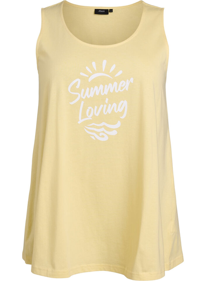 Cotton top with a-shape, Yellow, Packshot image number 0