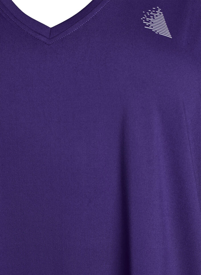 Workout top with v-neck, Purple, Packshot image number 2