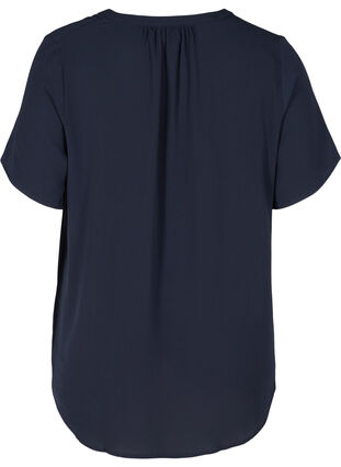 Printed blouse with short sleeves, Night Sky, Packshot image number 1