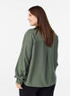Shirt blouse with button detail at the back, Green, Model image number 2