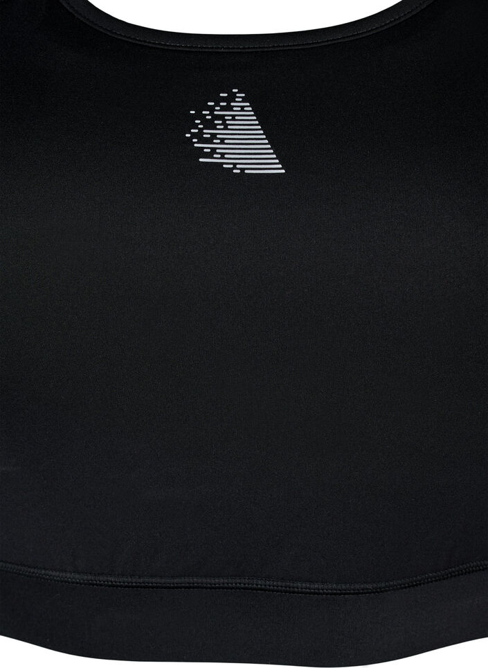 Sports bra with front pocket, Black, Packshot image number 2