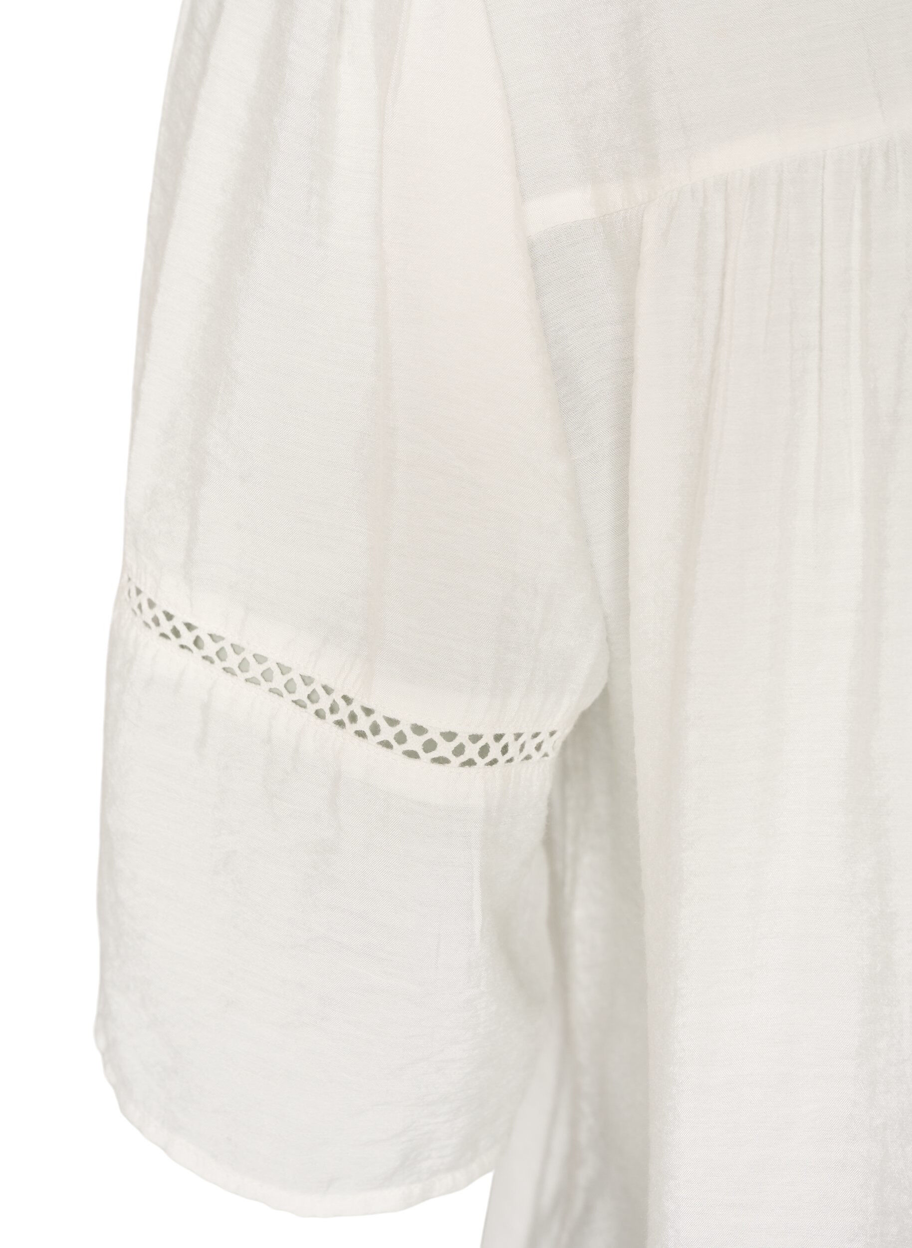ZizzifashionViscose blouse with pintucks and balloon effect, Vanilla, Packshot image number 3