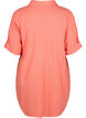 Short-sleeved cotton blend tunic with linen, Living Coral, Packshot image number 1