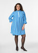 Short dress with collar and chest pocket, Blue, Model image number 1