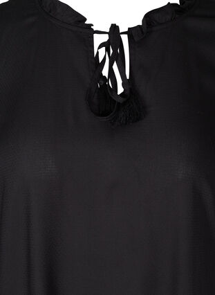 Viscose dress with a tie detail, Black, Packshot image number 2