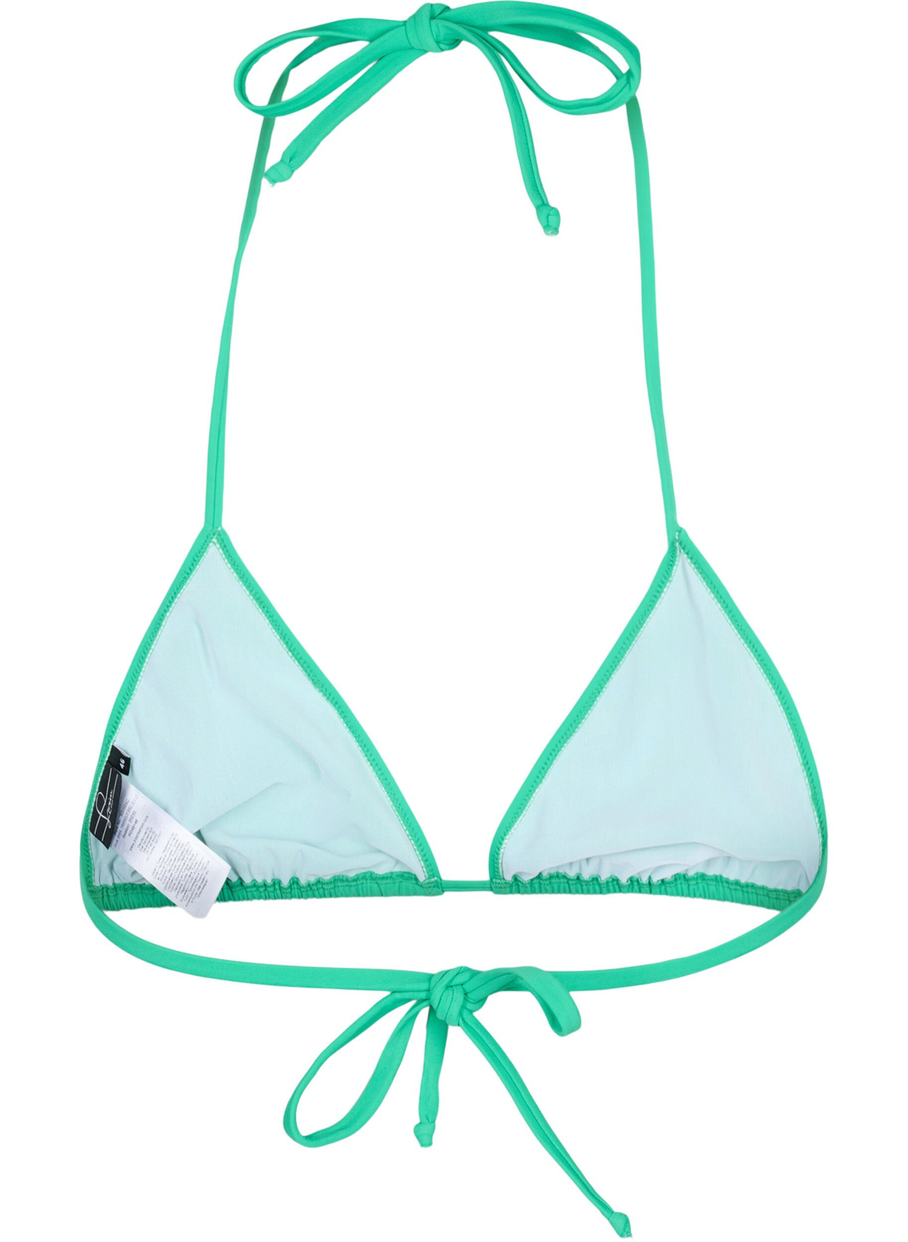 Zizzifashion Solid color triangle bikini top, Green, Packshot image number 1