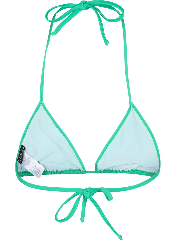 Solid color triangle bikini top, Green, Packshot image number 1