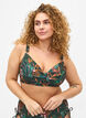 Underwired bikini bra with print, Green, Model image number 0