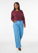 Basic jersey blouse with long sleeves, Red, Model image number 1