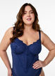 Bodystocking with underwire and lace, Blue, Model image number 2