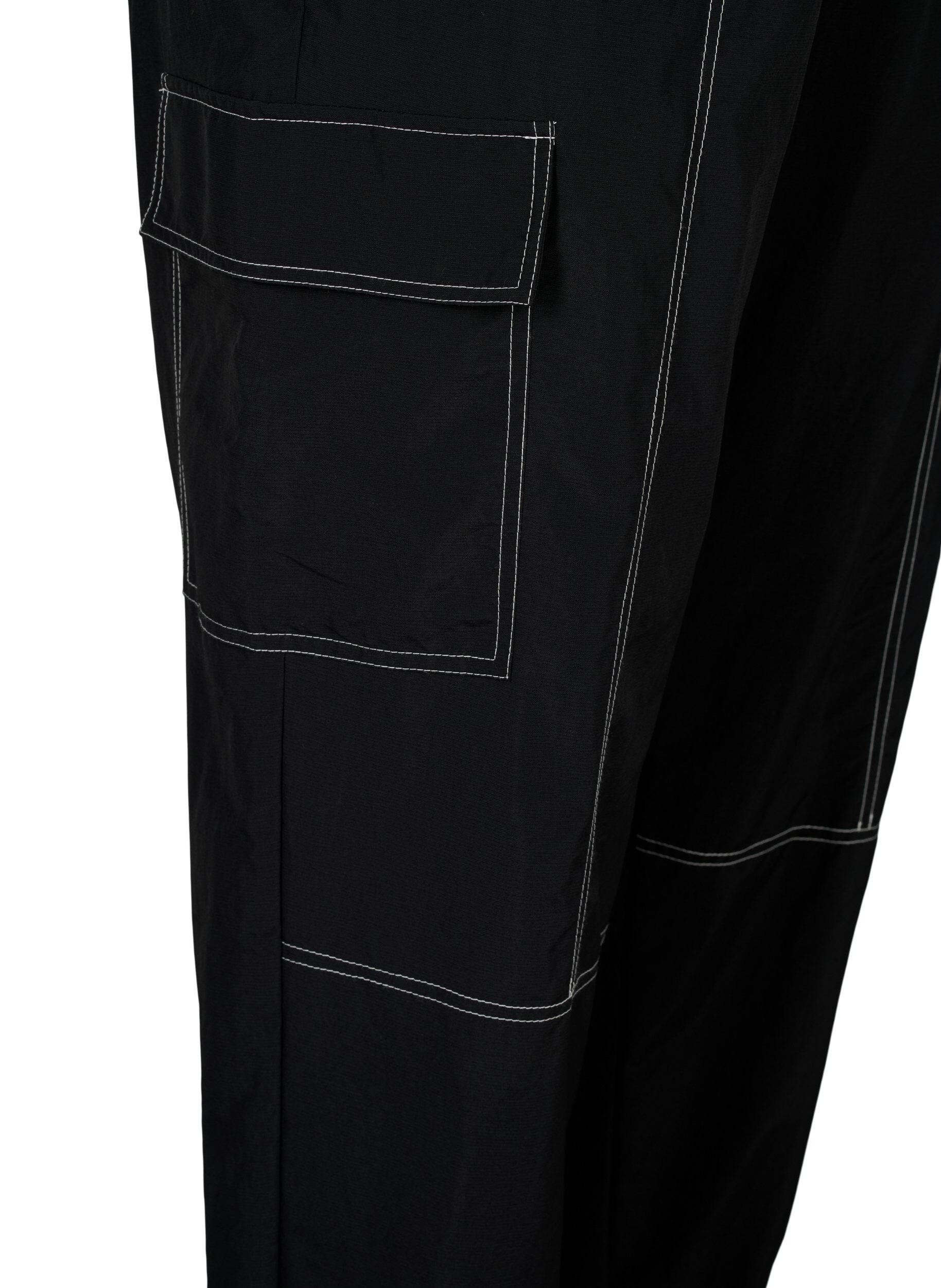 Zizzifashion Cargo trousers with contrast stitching, Black, Packshot image number 3