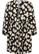 Long-sleeved dress with print and bows, Black, Packshot image number 1